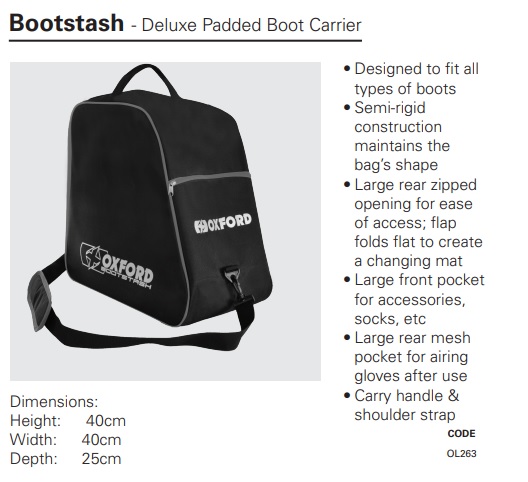 Oxford bootstash deluxe padded boot carrier