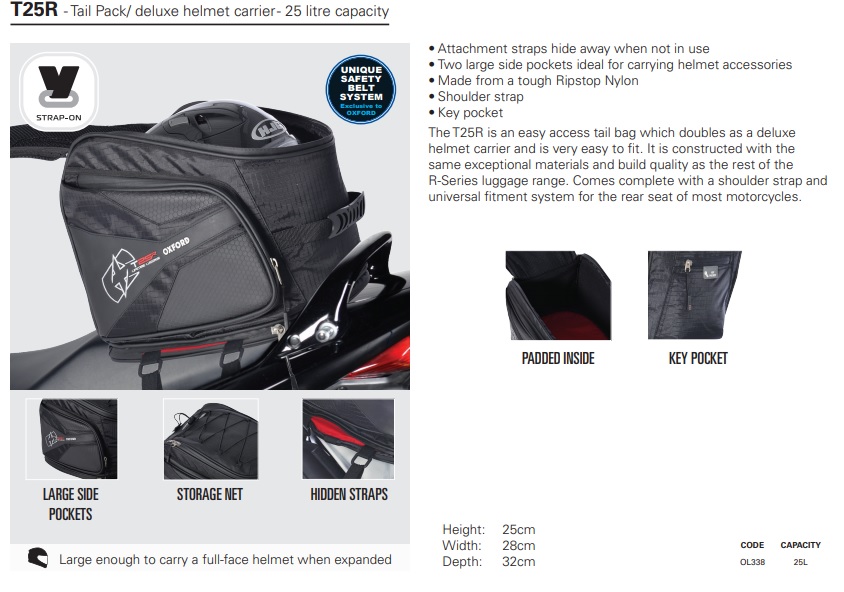 Oxford T25r Tail pack/delux helmet carrier