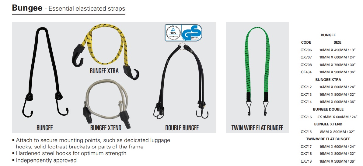Oxford Bungies elasticated straps