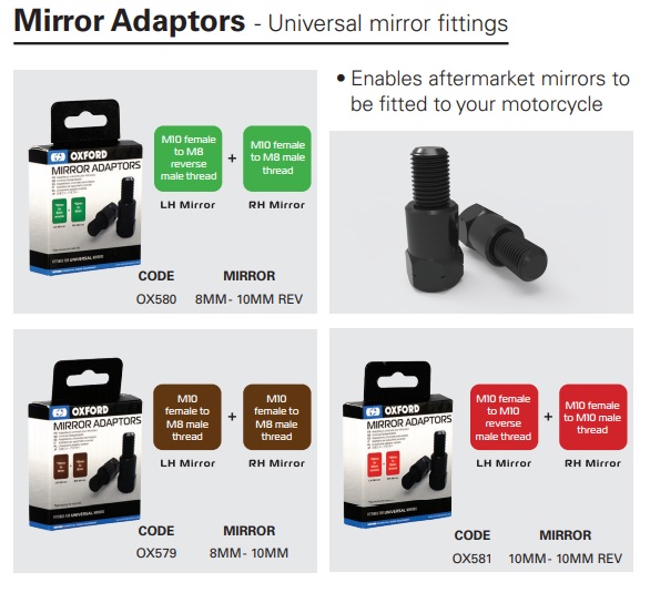 Oxford Mirror adaptors