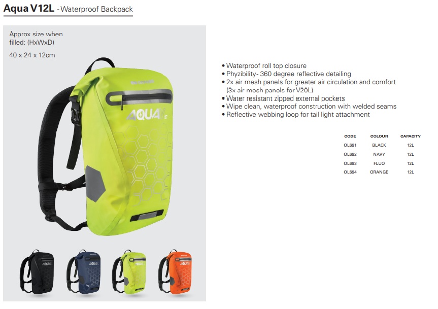 Oxford Aqua V12L backpack