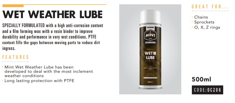 Oxford Mint Wet weather lube