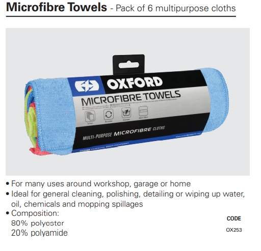 Oxford Microfibre towels ( pack of 6 )